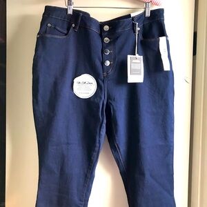 Tahari Slimming strech denim Dark Blue Jeans 20w